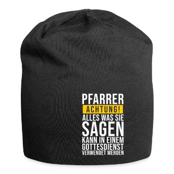 Pfarrer Lustige Geschenkidee - Jersey-Beanie - Schwarz - Vorne