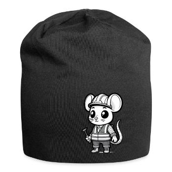Mignon Souris Ouvrier De La Construction - Bonnet en jersey - noir - Devant