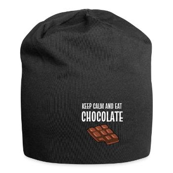Calm and Eat calme et choco addict gift - Bonnet en jersey - noir - Devant