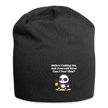 Before you call me, ask yourself introverti - Jersey Beanie - black - Front