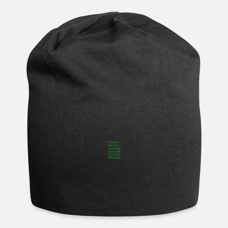 Code binaire vert développeur web humour drôle - Bonnet en jersey - noir