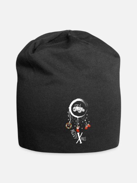 Traktor Weihnachten Weihnachtstraumfänger - Jersey-Beanie - Schwarz