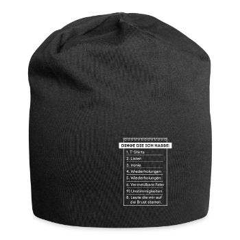 Dinge Die Ich Hasse Lustige Liste To do List - Jersey-Beanie - Schwarz - Vorne