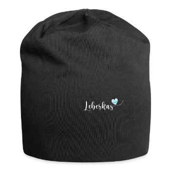 Leberkas Österreich Herz Leberkäsesemmel - Jersey-Beanie - Schwarz - Vorne