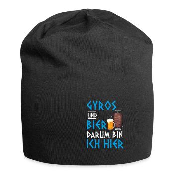 Gyros Grill Biertrinker Bierkrug Griechenland - Jersey-Beanie - Schwarz - Vorne