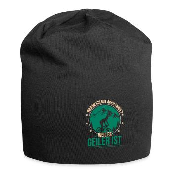 E-Bike Bike Why I ride with battery EMTB - Jersey Beanie - black - Front
