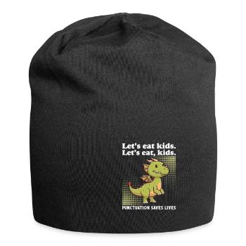 Let's Eat Kids Interpunktion rettet Leben - Jersey-Beanie - Schwarz - Vorne