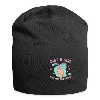 Nur ein Mädchen, das K-Drama und Ramen liebt - Jersey-Beanie - Schwarz - Vorne