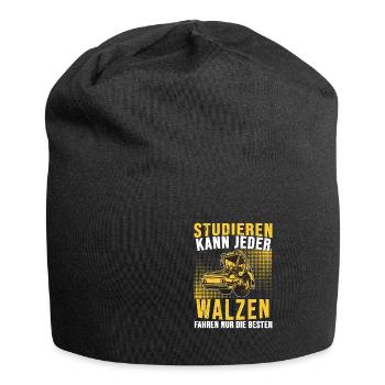 Walzenfahrer Studieren Kann Jeder Straßenwalze - Jersey-Beanie - Schwarz - Vorne
