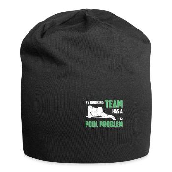 Mein Trinkteam hat ein Poolproblem Lustiger - Jersey-Beanie - Schwarz - Vorne
