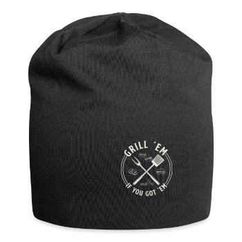 Funny Grilling Meat Party For A Grillmaster - Jersey Beanie - black - Front