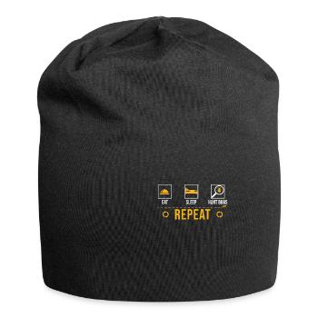 Eat Sleep Hunt Bugs Repeat Funny Entomologist Bug - Jersey Beanie - black - Front