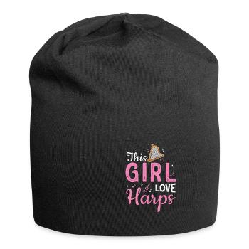 This Girl Love Harps Jeu de harpes amusant - Bonnet en jersey - noir - Devant