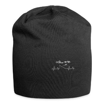 saut à ski ECG pulsation cardiaque vol à ski - Bonnet en jersey - noir - Devant