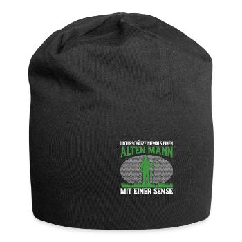 Unterschätze Niemals Einen Alten Mann Mit Einer - Jersey-Beanie - Schwarz - Vorne