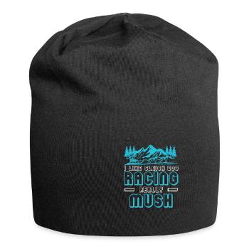 I Like Sleigh Dog Racing Really Mush Sled Dog - Jersey Beanie - black - Front