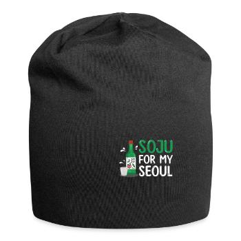Soju For My Seoul Lustiges Soju Koreanisches - Jersey-Beanie - Schwarz - Vorne
