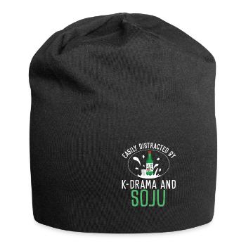 Facilement distrait par les boissons coréennes - Bonnet en jersey - noir - Devant
