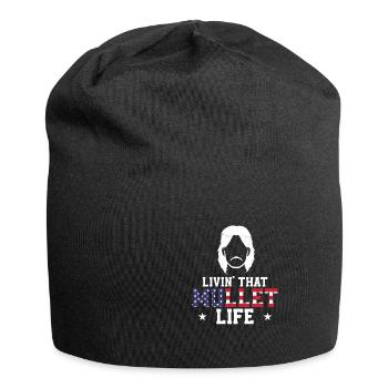 Vokuhila Life Retro Redneck Frisur für einen - Jersey-Beanie - Schwarz - Vorne