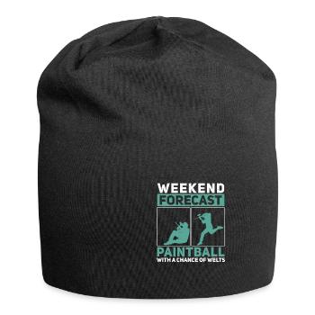 Weekend Forecast Funny Paintball Game Humor For - Jersey Beanie - black - Front