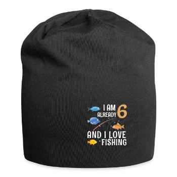 I Am Already 6 And I Love Fishing 6 Year Old 6th - Jersey Beanie - black - Front