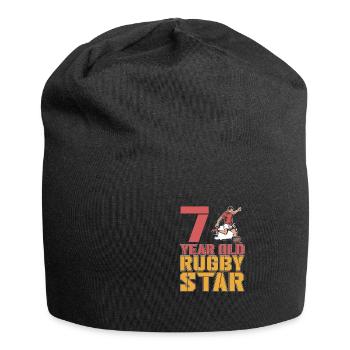 Rugby Football Star 7 Year Old 7th Birthday - Jersey-Beanie - Schwarz - Vorne
