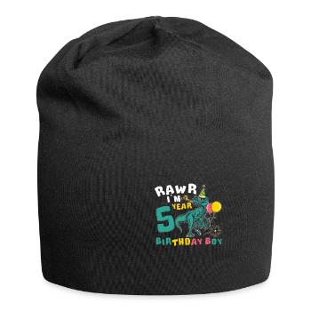 Rawr j'ai 5 ans garçon d'anniversaire Raptor 5 ans 5e - Bonnet en jersey - noir - Devant