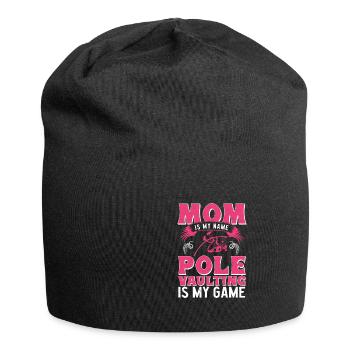 Maman est mon nom Le saut à la perche est mon jeu - Bonnet en jersey - noir - Devant