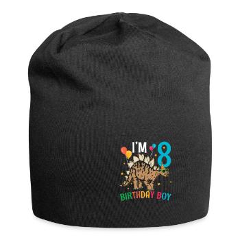 I'm 8 Birthday Boy Stegosaurus 8 Year Old 8th - Jersey Beanie - black - Front