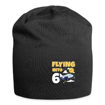 Flying Into 6 Avion Pilote Année 6e anniversaire - Bonnet en jersey - noir - Devant