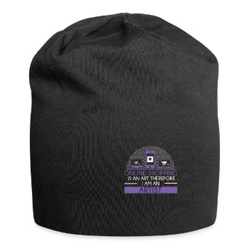 Humorvolles Online-Shopping ist eine Kunst, - Jersey-Beanie - Schwarz - Vorne