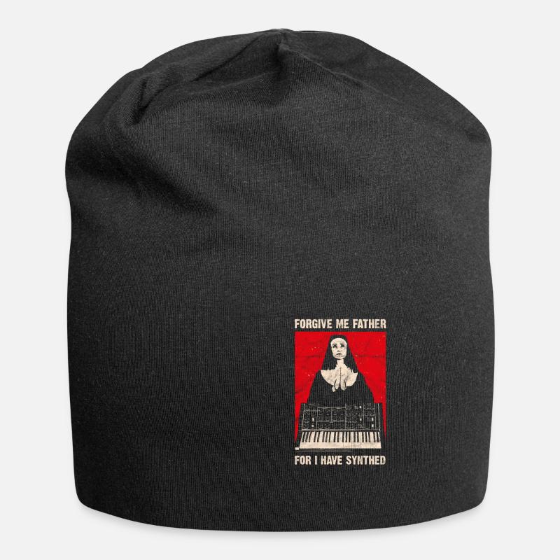 Synthed Vintage Synthesizer Synth Analogico Retro - Beanie in jersey - nero