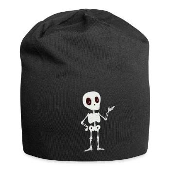 Skelett - Jersey-Beanie - Schwarz - Vorne