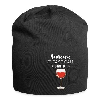Bitte jemand 9 Wein Wein anrufen - Jersey-Beanie - Schwarz - Vorne