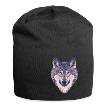 Wolf - Jersey-Beanie - Schwarz - Vorne