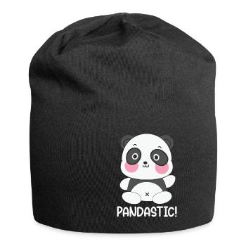 Pandastic Panda Funny Animal Puns - Jersey Beanie - black - Front