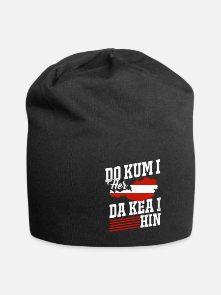Österreich - Jersey-Beanie - Schwarz