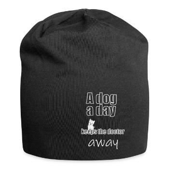 Un chien par jour éloigne le médecin - Bonnet en jersey - noir - Devant