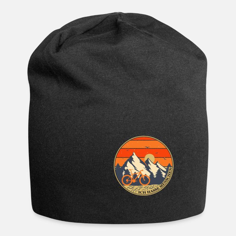 ich hasse menschen Biken | Geschenkidee - Jersey-Beanie - Schwarz