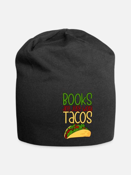 Books Are Just Word Tacos 4 - Jersey-Beanie - Schwarz