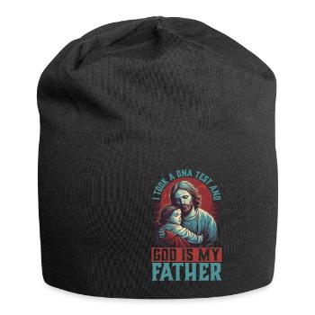 J’ai fait un test ADN et Dieu est mon père 31 - Bonnet en jersey - noir - Devant