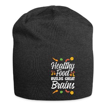 Healthy Foods Build Great Brains 4 - Jersey-Beanie - Anthrazit - Vorne