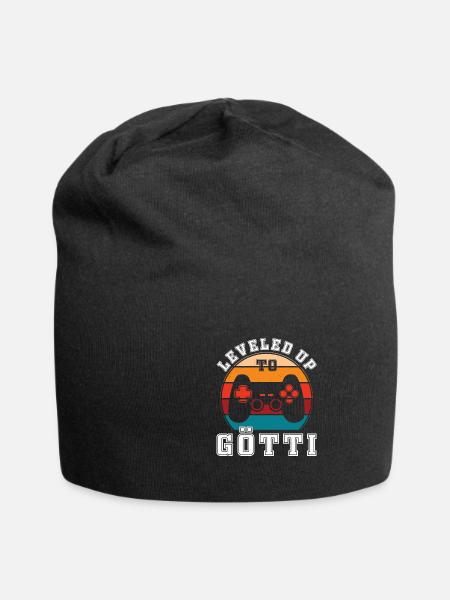 Leveled Up To Götti - Jersey-Beanie - Schwarz