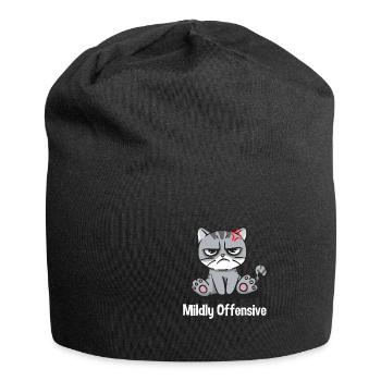 Leicht beleidigende sarkastische lustige Sarkasmus - Jersey-Beanie - Schwarz - Vorne
