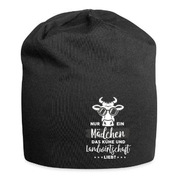 Ein Mädchen liebt Kühe - Jersey-Beanie - Schwarz - Vorne