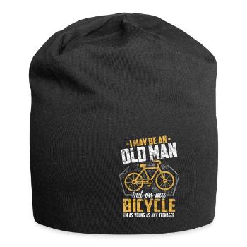 vieil homme disant cadeau de retraité de vélo drôle - Bonnet en jersey - noir - Devant