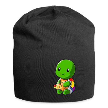 Turtle LGBT Pizza Gay Pride - Jersey Beanie - black - Front