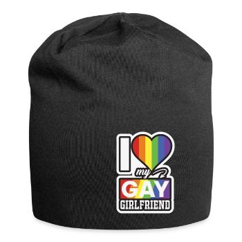 LBGT Drapeau Gay Pride Human Love Girlfriend - Bonnet en jersey - noir - Devant