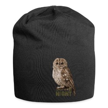 Night Owl | Men, women and children - Jersey Beanie - black - Front
