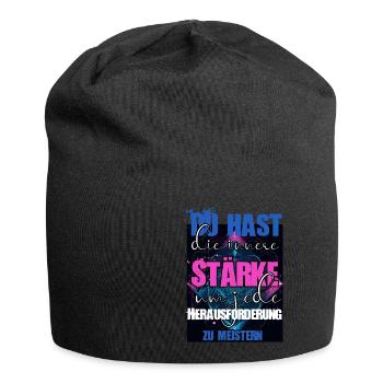 Blume des Lebens - Jersey-Beanie - Schwarz - Vorne